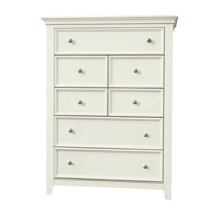HomeRoots 36" White Solid Wood Seven Drawer Dresser - Elegant Storage Solution for Organized Bedroom Spaces 36 374198