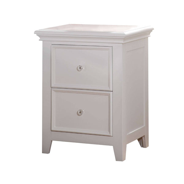 HomeRoots 27" Stylish White Nightstand with Two Drawers - Contemporary Design for Bedroom or Living Room Use 374199