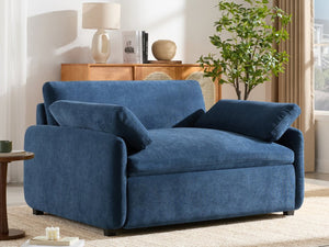 English Elm 50*43" Oversized Chenille Armchair Deep Lounge Seat Modern Minimalist Living Room Chair Blue N723S5042P