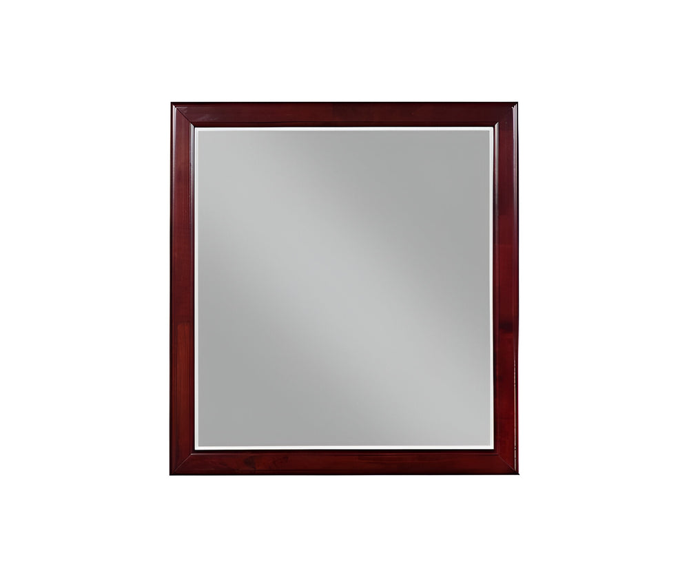 Homeroots 38" Dark Brown Framed Dresser Mirror Cherry Wood 374202