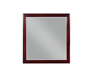 Homeroots 38" Dark Brown Framed Dresser Mirror Cherry Wood 374202