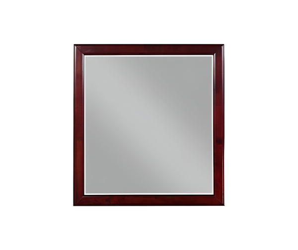 Homeroots 38" Dark Brown Framed Dresser Mirror Cherry Wood 374202