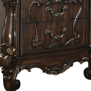 HomeRoots 31" Elegant Brown Two-Drawer Nightstand with Ample Storage for Bedroom or Living Room Accents Cherry Oak 374215