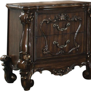 HomeRoots 31" Elegant Brown Two-Drawer Nightstand with Ample Storage for Bedroom or Living Room Accents Cherry Oak 374215