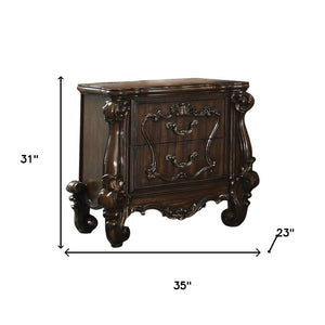 HomeRoots 31" Elegant Brown Two-Drawer Nightstand with Ample Storage for Bedroom or Living Room Accents Cherry Oak 374215