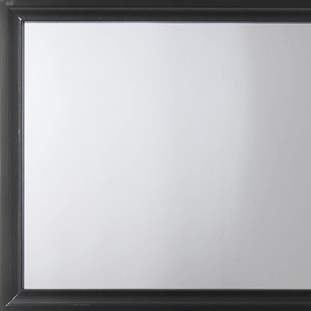 HomeRoots 36" Black Wood Framed Dresser Mirror - Stylish, Durable Design for Bedrooms, Entryways & More! 374223