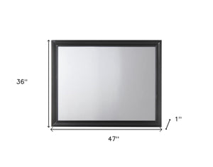 HomeRoots 36" Black Wood Framed Dresser Mirror - Stylish, Durable Design for Bedrooms, Entryways & More! 374223