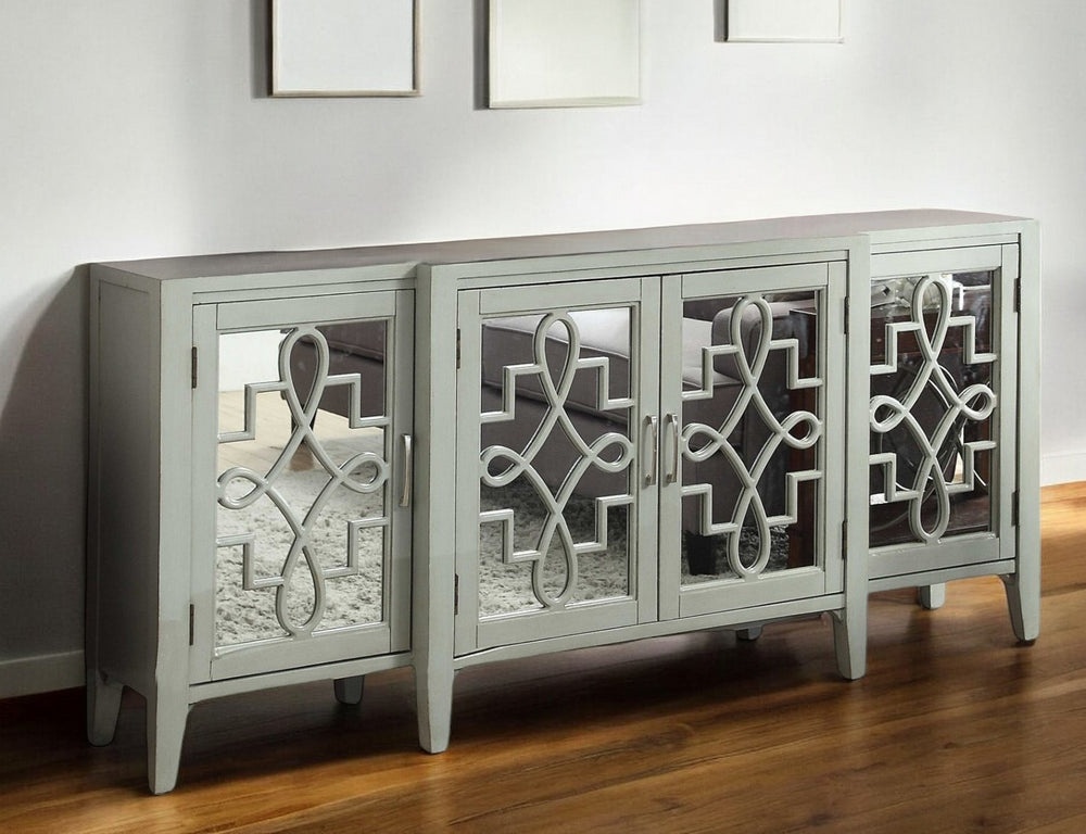 Homeroots 72" Gray Solid Wood Console Table Antique Gray  374224