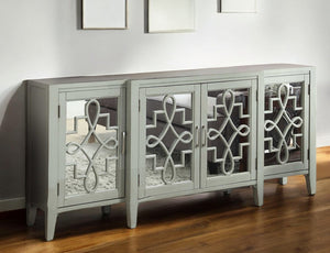 Homeroots 72" Gray Solid Wood Console Table Antique Gray  374224