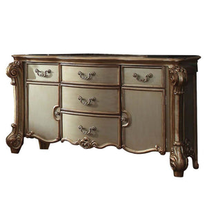 Homeroots 71" Gold Solid Wood Dresser Gold Patina & Bone Solid Wood 374244
