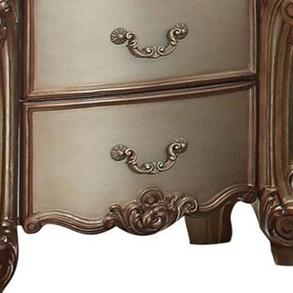 Homeroots 30" Bone Two Drawers Nightstand   374248