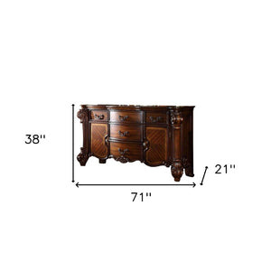 71 Inch Solid Wood Five Drawer Dresser for Bedroom Spacious Storage Chest