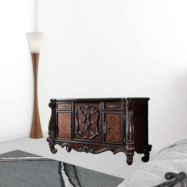 Homeroots 70" Cherry Oak Solid Wood Five Drawer Combo Dresser Cherry Oak Solid Wood 374251