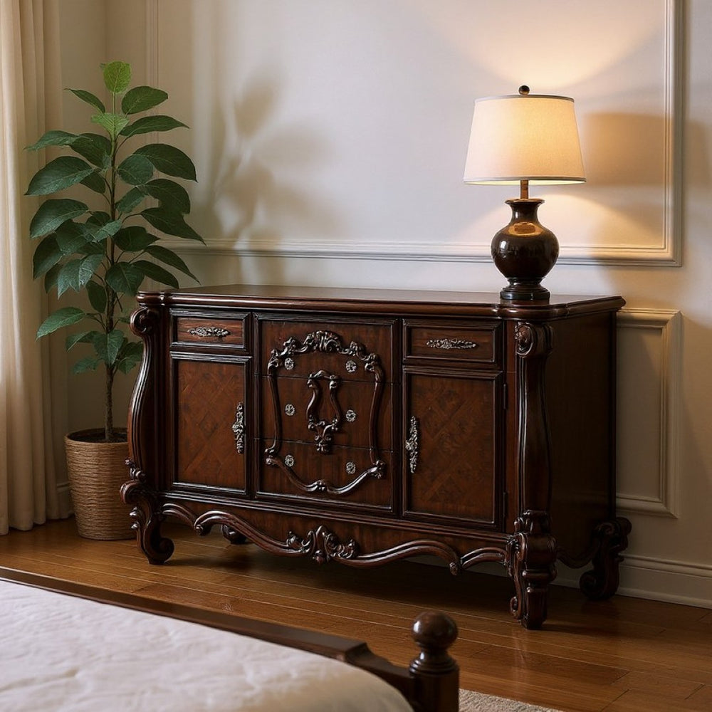 HomeRoots 70" Bone White Solid Wood Dresser with Six Smooth-Gliding Drawers and Elegant Storage Solutions 5 374251