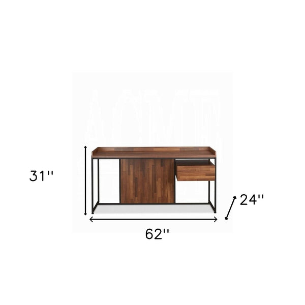 Homeroots 62" Brown And Black Computer Desk   374256
