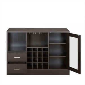 Homeroots 47" Espresso Solid Wood Frame With Five Shelves And Two Drawers Espresso Solid Wood 374285