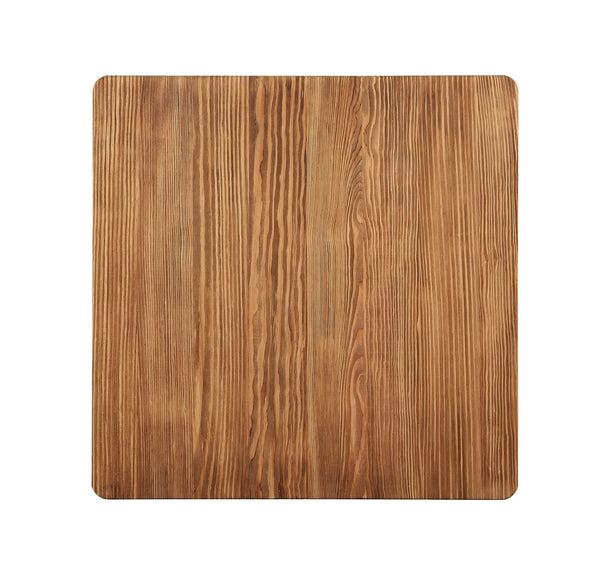 Homeroots 28" Natural And Black Square Solid Wood And Brass Bar Table   374286