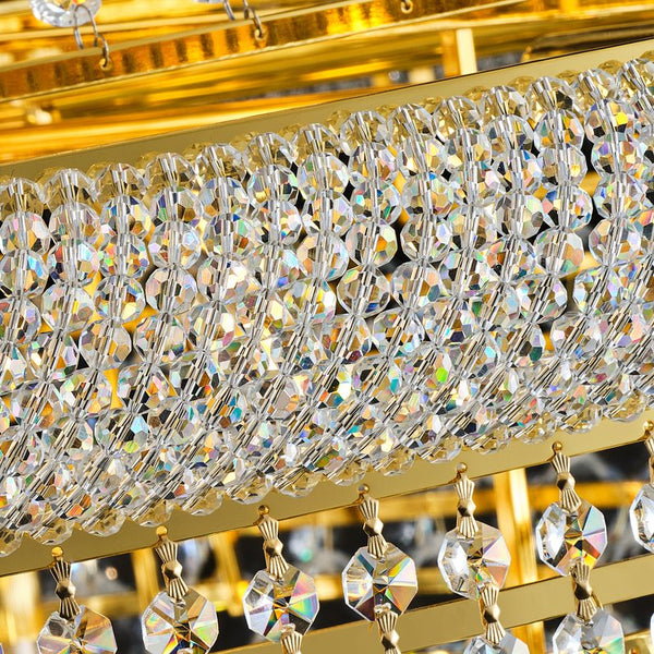 English Elm Grand Grand Gold Crystal Chandelier 48" 3-Tier Empire, 42 E12 Warm LEDs, 680 K9 Crystals, 79" Chain W2869S00005