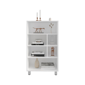 English Elm Bellagio 40" Tall Four-Tier Shelf Cabinet White – 6 Cubbies, Slim 23.6"W x 11.8"D Storage Solution B070P254750