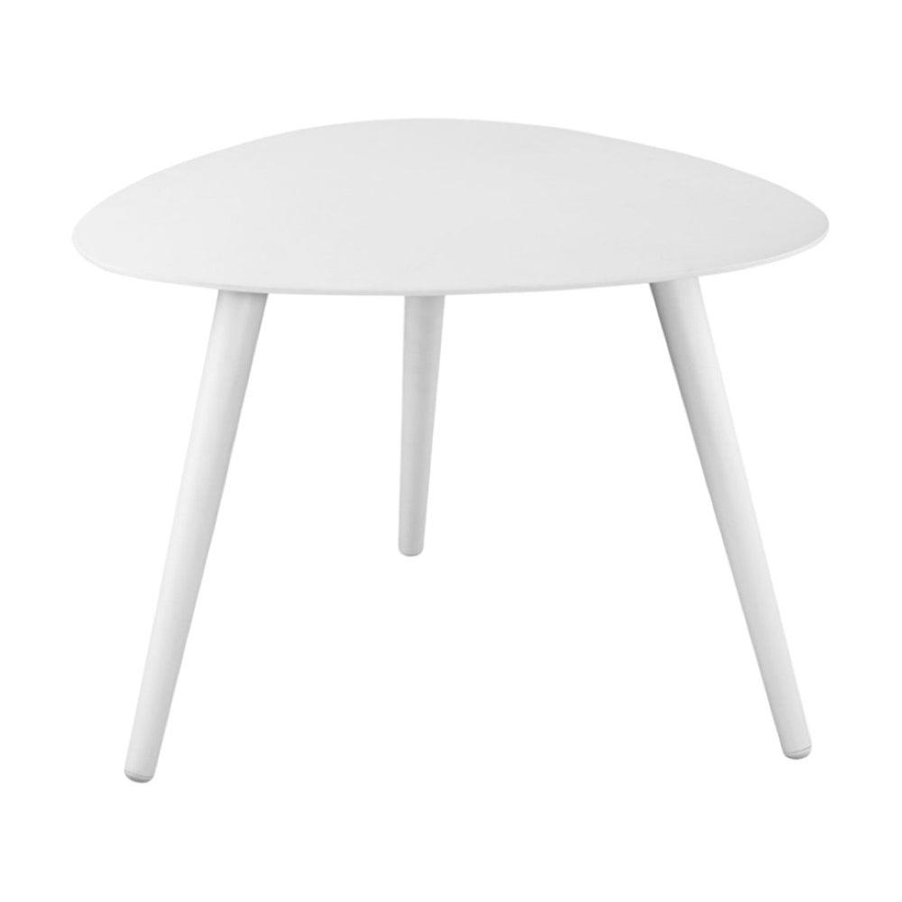 HomeRoots 14" Modern White Aluminum End Table - Stylish, Durable Accent Piece for Living Room & Entryway 374310