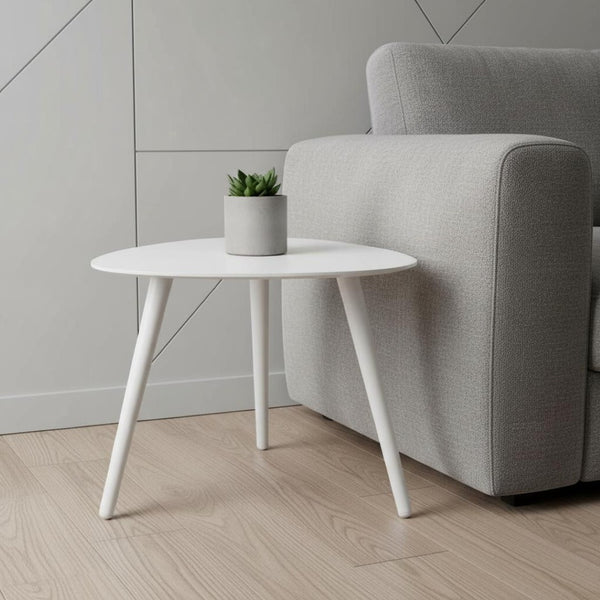 HomeRoots 14" Modern White Aluminum End Table - Stylish, Durable Accent Piece for Living Room & Entryway 374310
