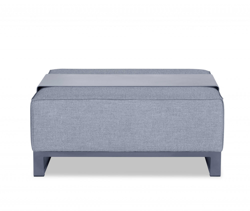 Homeroots 40" Gray Linen Cocktail Ottoman   374313