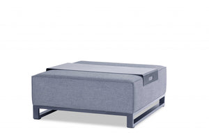 Homeroots 40" Gray Linen Cocktail Ottoman   374313