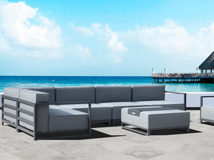 Homeroots 40" Gray Linen Cocktail Ottoman   374313