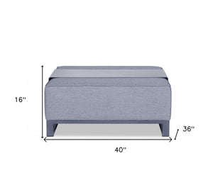 Homeroots 40" Gray Linen Cocktail Ottoman   374313