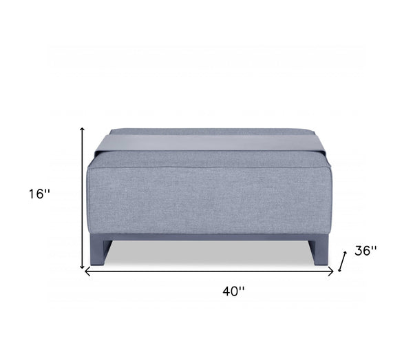 Homeroots 40" Gray Linen Cocktail Ottoman   374313