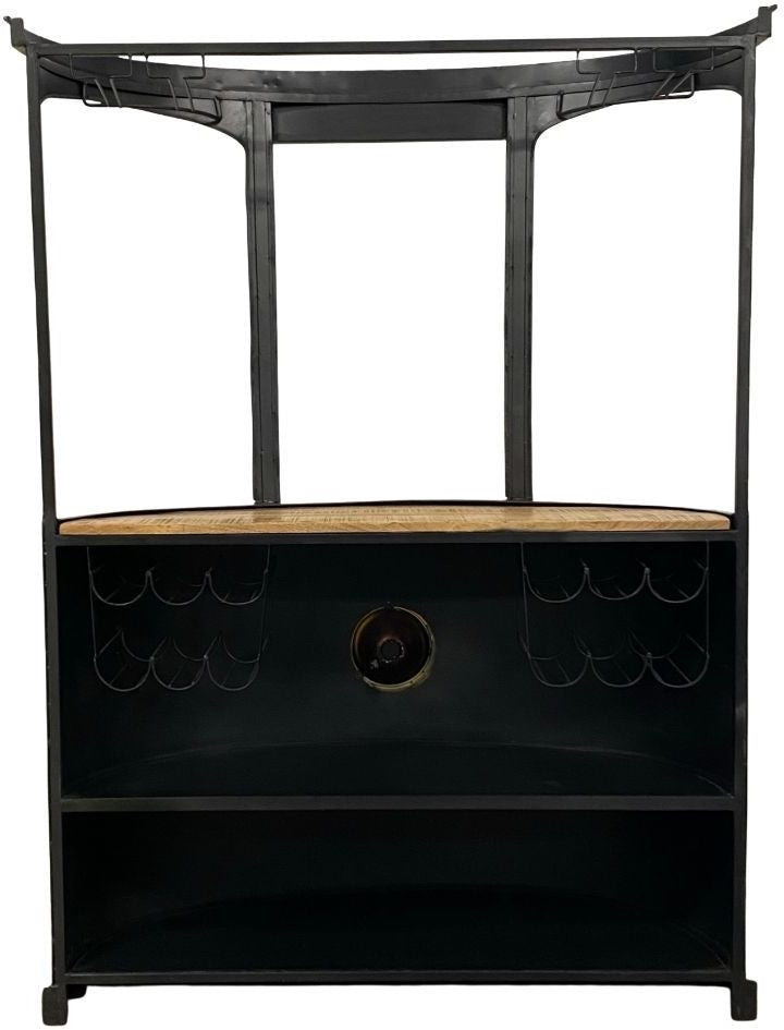 Homeroots 18" X 70.5" X 49.5" Yellow And Orange London Tram Bar  Wood 374320