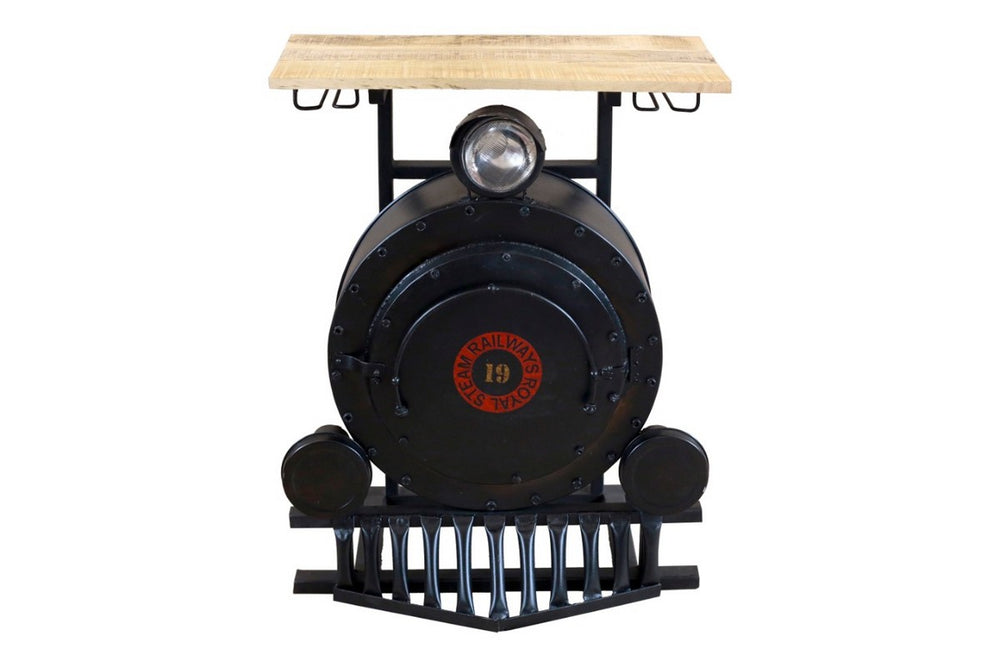 Homeroots 17.5" X 28.5" X 36" Steam Engine Bar Counter  Wood 374321