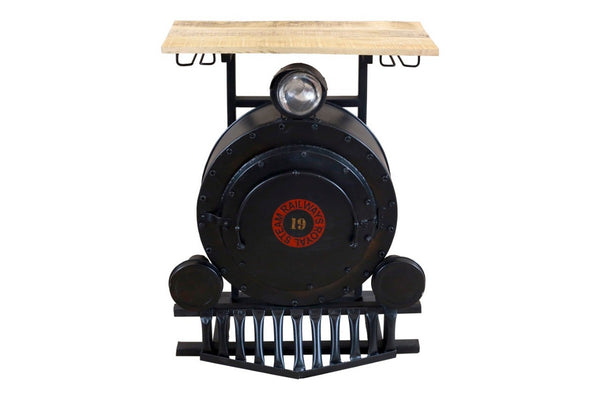 Homeroots 17.5" X 28.5" X 36" Steam Engine Bar Counter  Wood 374321