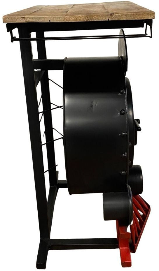 Homeroots 17.5" X 28.5" X 36" Steam Engine Bar Counter  Wood 374321