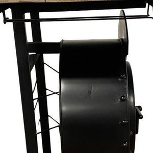 HomeRoots 17.5" Steam Engine Bar Counter – Vintage Industrial Charm with Mango Wood Top & No Assembly Required 374321