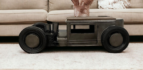 Homeroots 26" Brown And Black Solid Wood Coffee Table   374324