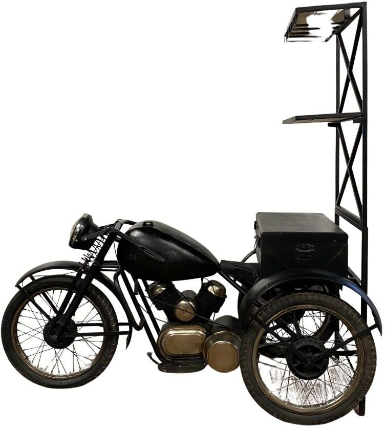 Homeroots 42" X 72" X 70" Black Tri Bike Bar  Wood 374325