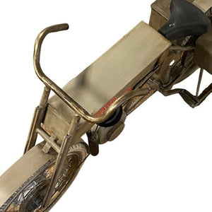 HomeRoots 16.5" Vintage-Inspired Bicycle Bar: Antique Metal Mini Bar with Storage for Stylish Entertaining 374326