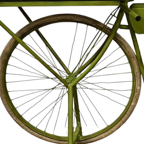 Homeroots Green And Brown 17" Kitchen Cart  Wood 374331