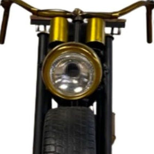 Homeroots Black And Gold Metal And Wood Bar Cart With Wine Storage   374334