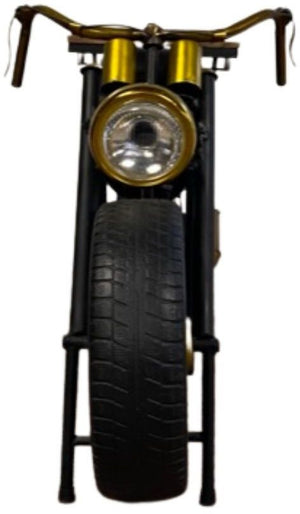 Homeroots Black And Gold Metal And Wood Bar Cart With Wine Storage   374334