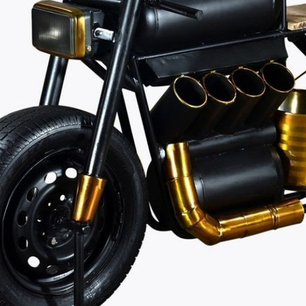 Homeroots 17" X 70.5" X 33" Vector Bike Bar  Wood 374341