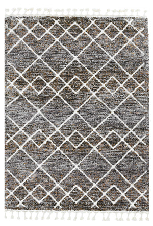 Homeroots 3' X 5' Brown Geometric Area Rug  Polyester 374392