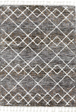 Homeroots 5' X 8' Gray And Ivory Geometric Area Rug  Polyester 374393