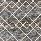 Homeroots 9' X 13' Brown And Ivory Geometric Area Rug  Polyester 374395