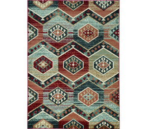 Homeroots 3' X 5' Red Machine Woven Honeycomb Lodge Indoor Area Rug  Polypropylene 374401