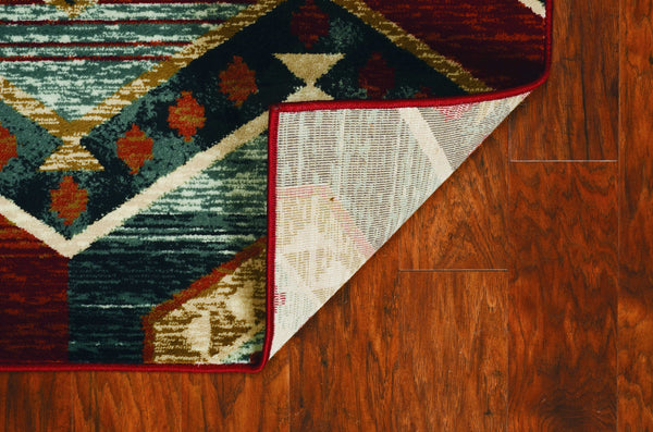 Homeroots 5' X 8' Red Aztec Diamond Area Rug  Polypropylene 374402