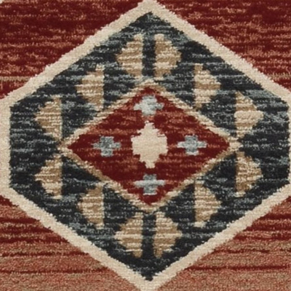 Homeroots 8' X 10' Red Machine Woven Honeycomb Lodge Indoor Area Rug  Polypropylene 374403