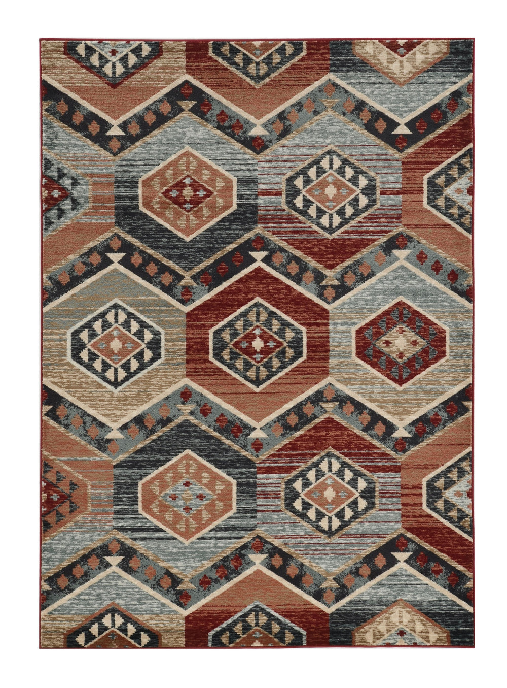 Homeroots 8' X 10' Red Machine Woven Honeycomb Lodge Indoor Area Rug  Polypropylene 374403