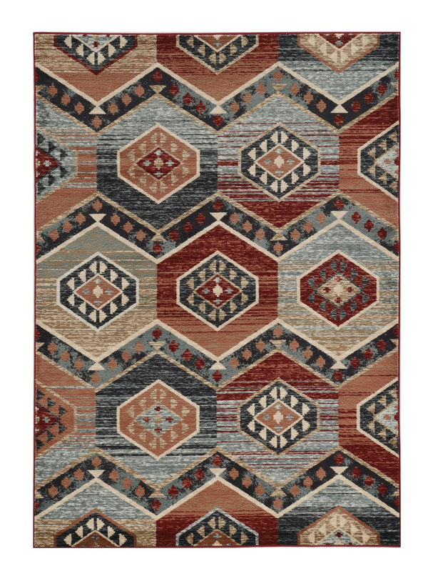 Homeroots 8' X 10' Red Machine Woven Honeycomb Lodge Indoor Area Rug  Polypropylene 374403
